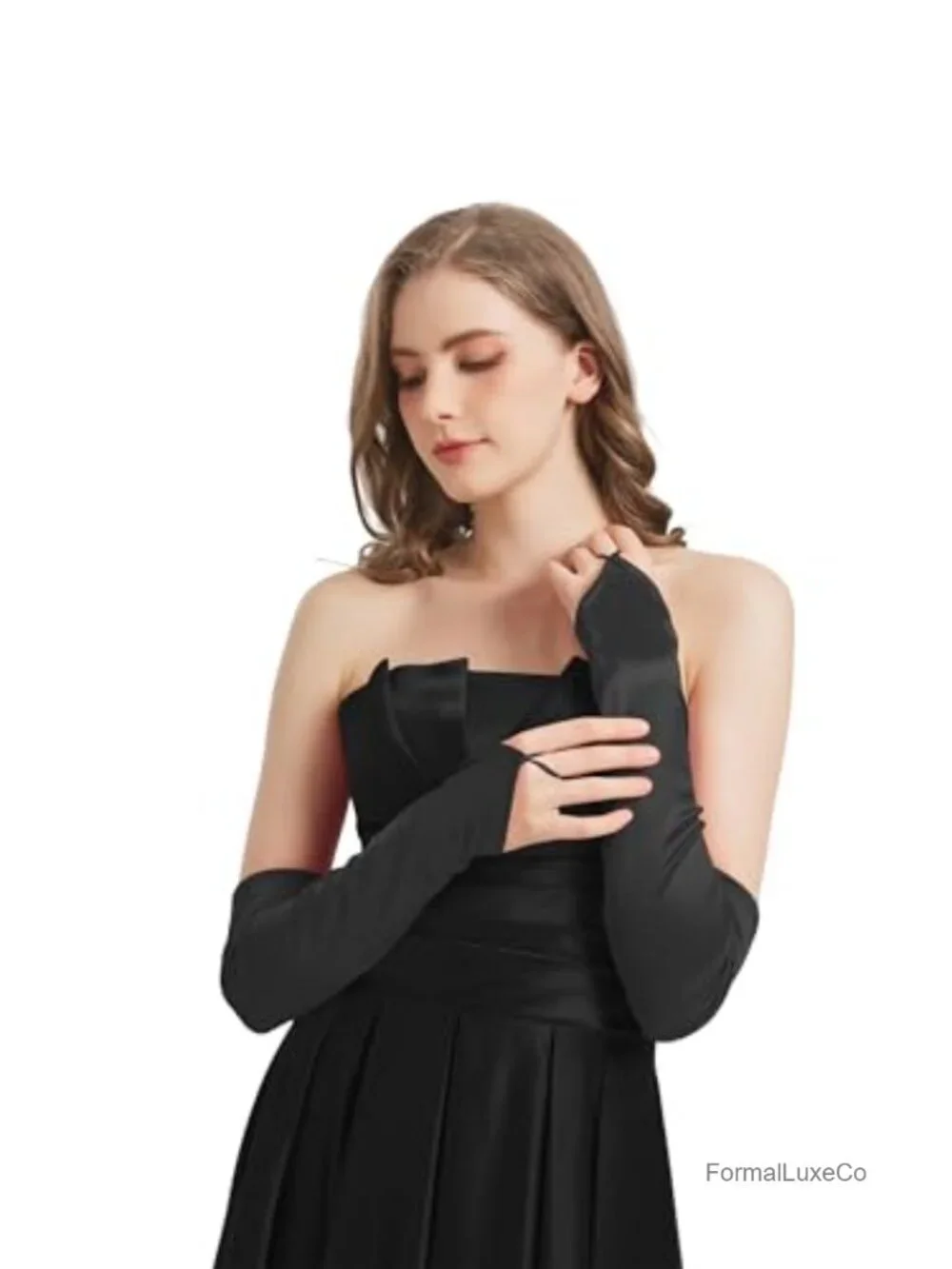 Satin Fingerless Long Gloves Women's Costume Opera Length